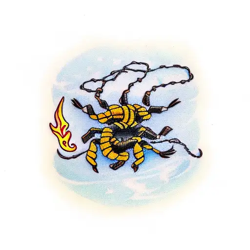Scorpion With Flames