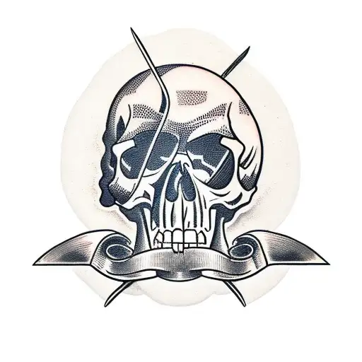 Skull With Knife