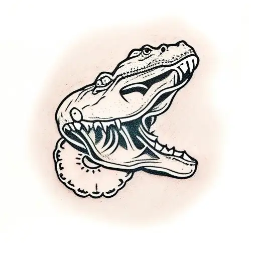 Alligator Skull And Orange Blossom