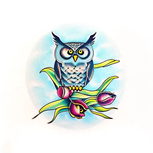 Owl With Tulip Poplars