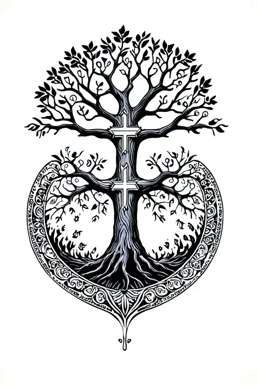 Tree Of Life Cross Family Time Running