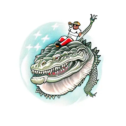 Florida Man Riding Alligator With Chicken Head