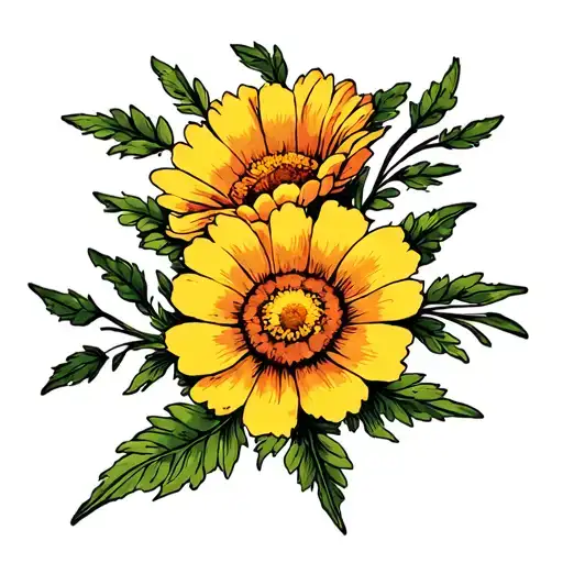 Sun Marigold Flower Cosmos Flower