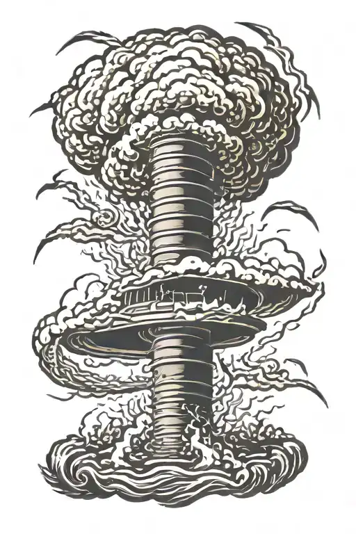 Flames Tornado With Lightning Arcs