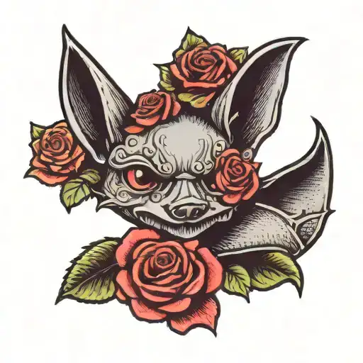 Bat With Rose Crown
