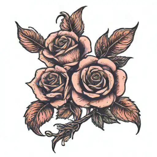 Rose With Gemini Zodiac Sign Intertwined