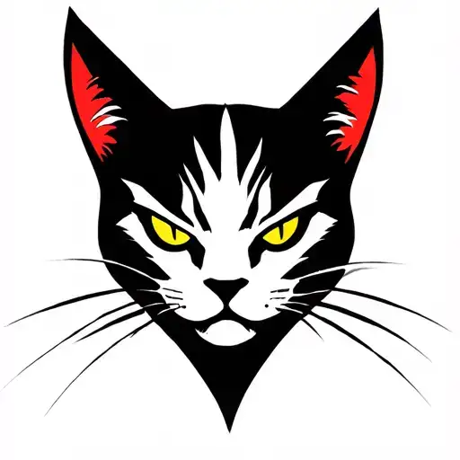 Villain Cat Silhouette Face