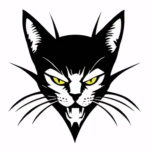 Villain Cat Silhouette Face