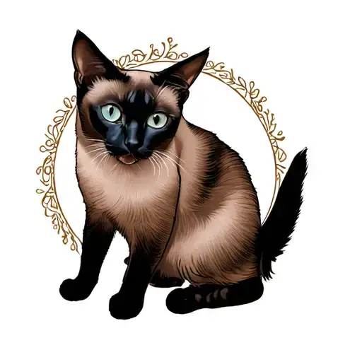 Black And Siamese Cat