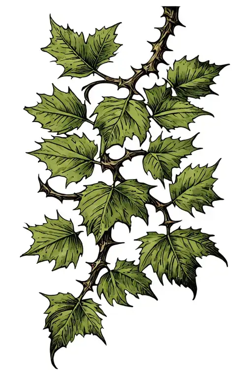 Vine With Thorns And Leaves