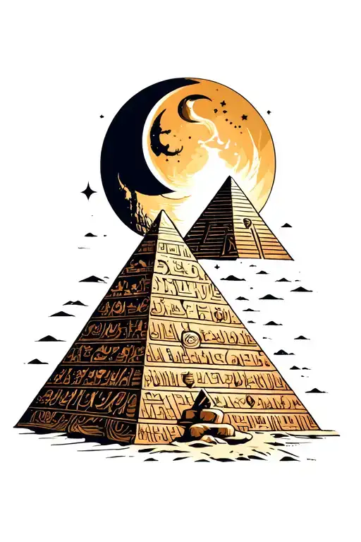 Egypt Pyramid Moon