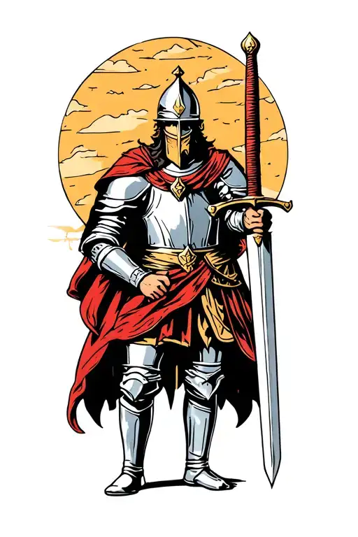 Knight Holding A Sword