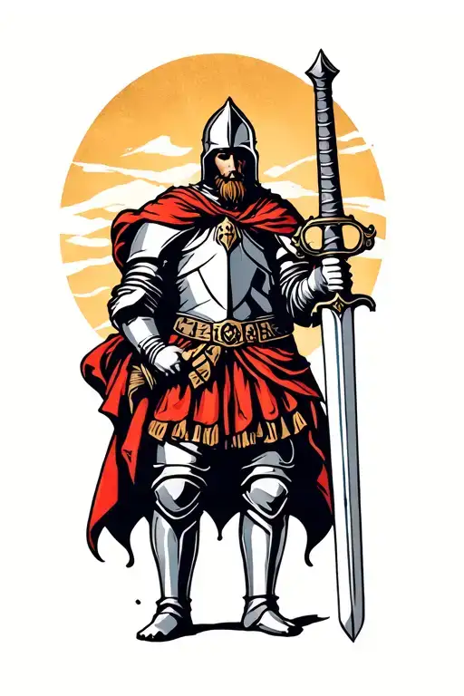 Knight Holding A Sword