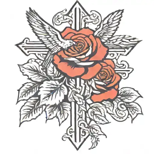 Cross Rose Bird
