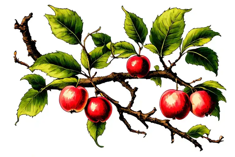 Tree Branch With Crabapple