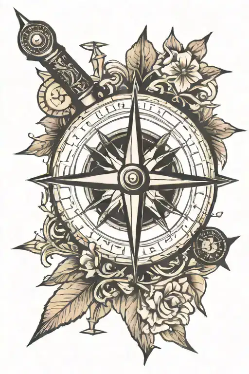 Knife And Compass Rose