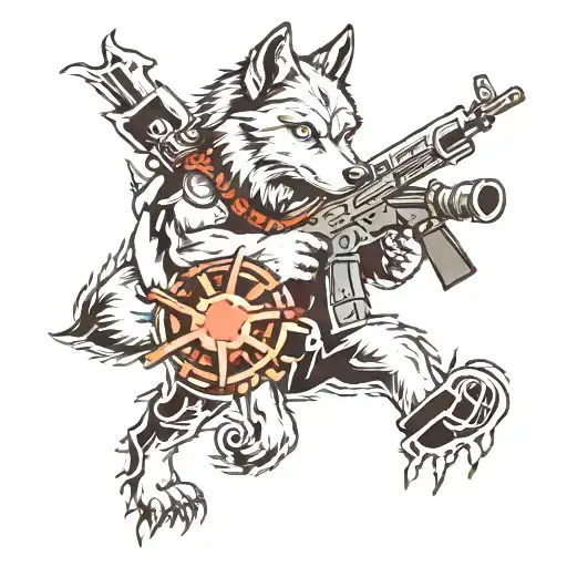 Wolf And Machine Guns
