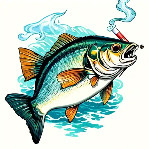 Fish Smoking A Sardine Cigarette