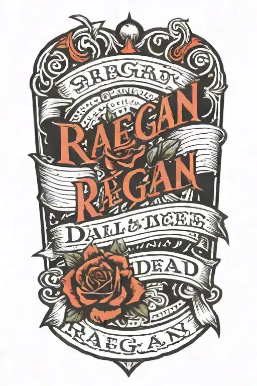 Random Lines And Detail With The Name Raegan