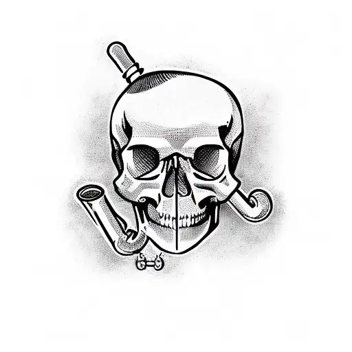 Skull With Pipe