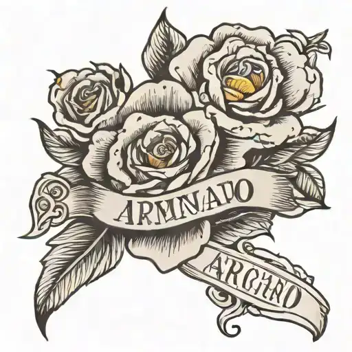 Motherhood Tattoo With Baby Name Armando