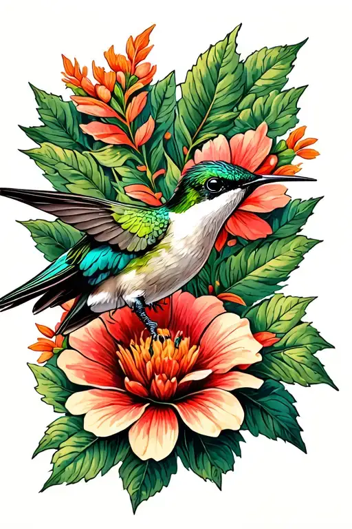 Streamertail Hummingbird On A Lignum Vitae Flower