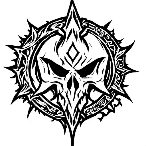 World Of Warcraft Horde Symbol With Lok'tar Ogar