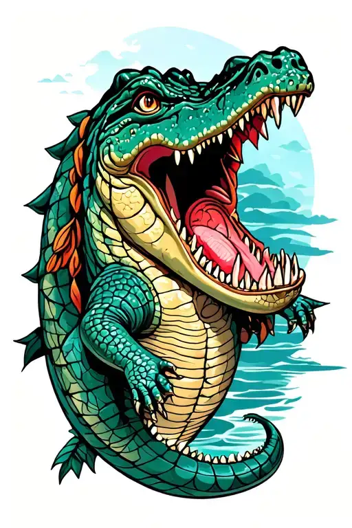 Crocodile Tattoo Including