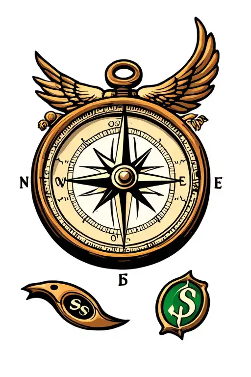 Compass Money Symbols