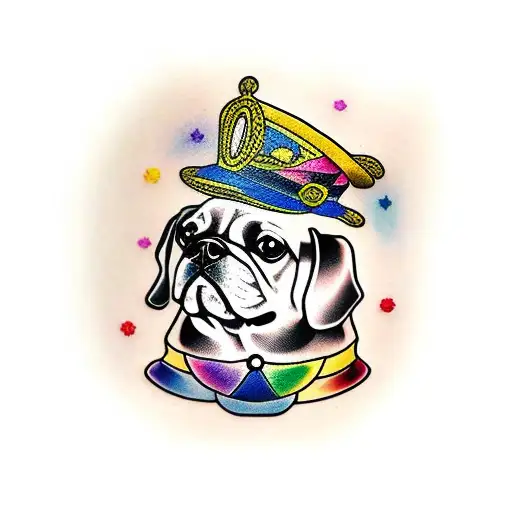 A Dog Wearing A Rainbow-colored Collar