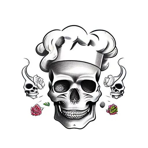 Vape Chef Skull Coming Out From A Boiling Pan
