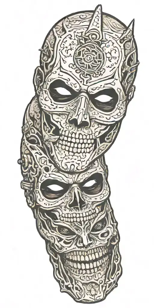 Jason Mask On Skull Batman Mask On Skull