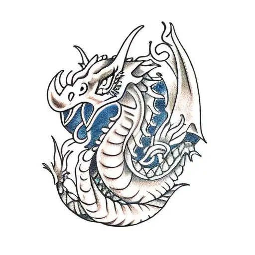 Fierce Dragon With Swan Head