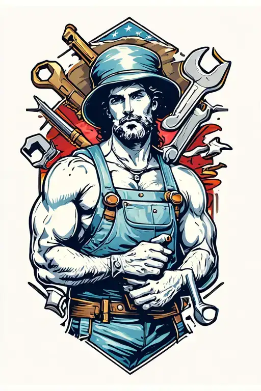 Aquarius Mechanic Holding A Wrench