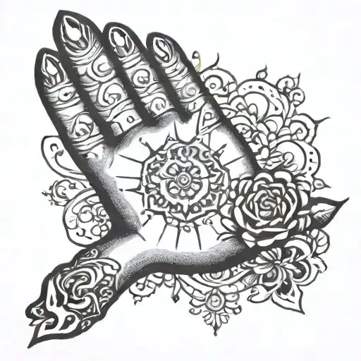 Buddas Hand With Chakra Symbols