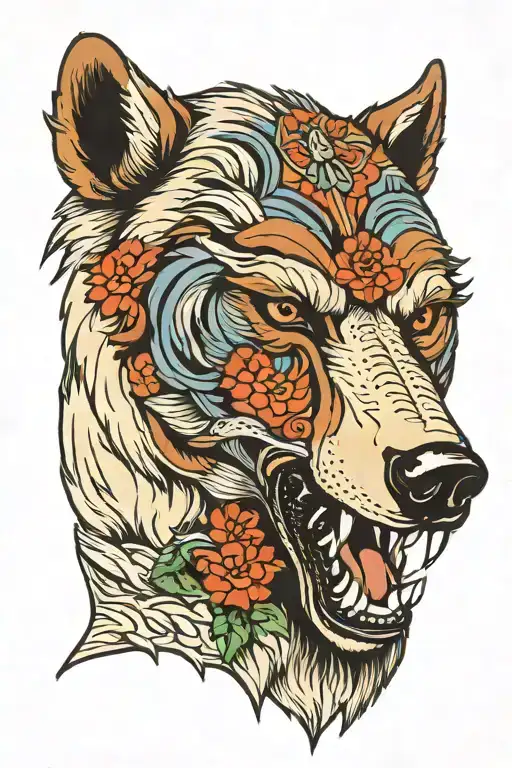 Bear Wolf Head