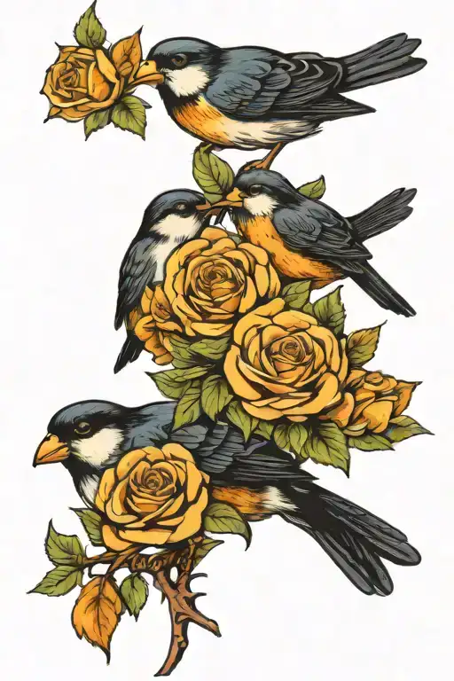Birds To Represent A Family Of 4 That Included 4 Birthdays In Roman Numerals