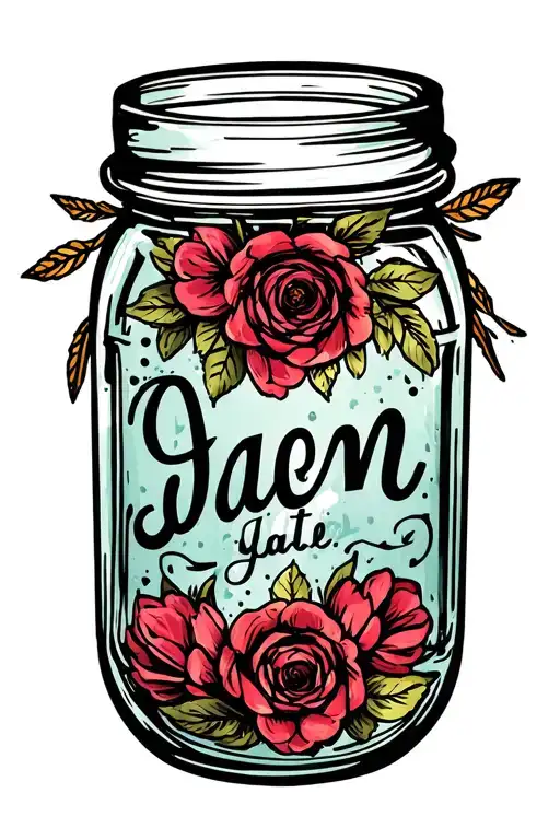 Jam Jar Tattoo Design