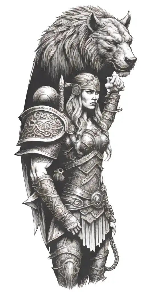Thor And Viking Female Warrior