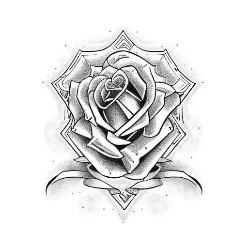 Rose With Roman Numerals