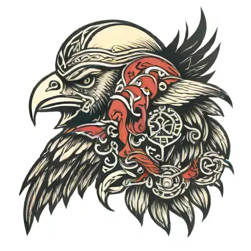 Viking Blood Skull Raven