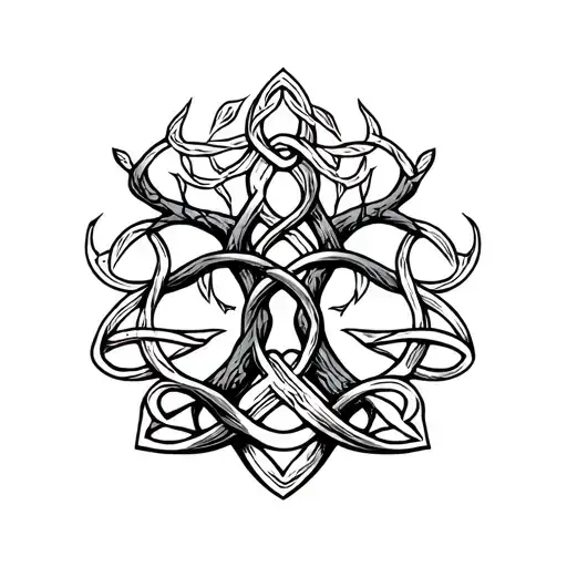 Celtic Tree Of Life With A Celtic Knot And Claddagh In It