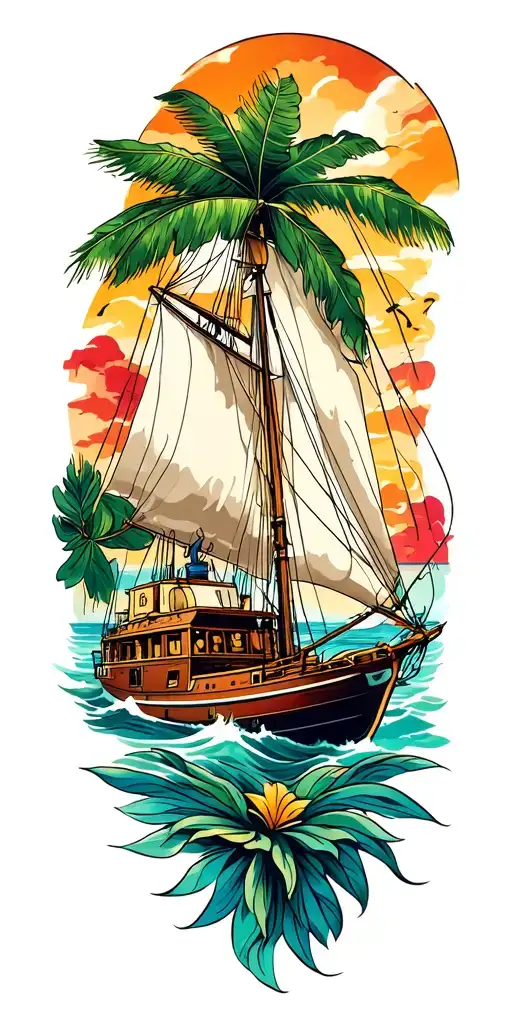 Tropical Sailing Inspired Full Sleeve