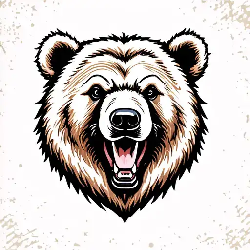 Bear Head With Barbed Wire