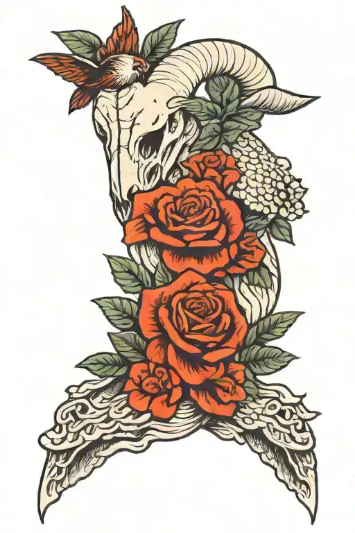 Ram Skull And Dove