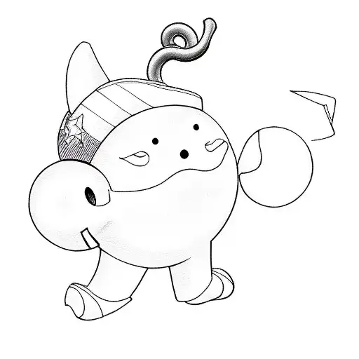 A Yellow Toy With A Black Mouth