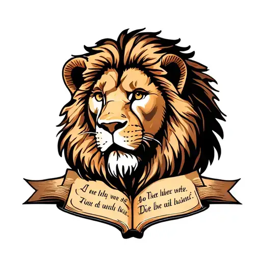 Lion Head And Bible Verse