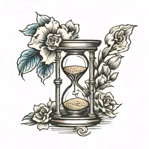 Classic Hourglass With Petals Instead Of Sand