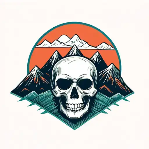 Kybailon Skull And Background Mountains