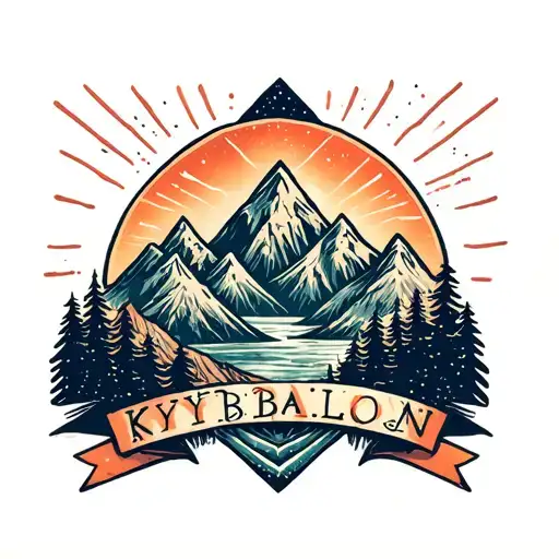 Kybailon And Background Mountains